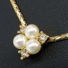 クリスチャン ディオール Christian Dior パール ネックレス 3Pベビーパール ペンダント レディース アクセサリー 管理11841