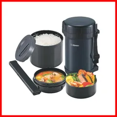 【特価商品】象印マホービン(ZOJIRUSHI) 保温弁当箱 ステンレス ランチジャー 茶碗 約4杯分 約 1.6合 電子レンジ 対応 SL-XE20-AD