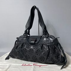 2501-136｜美品｜フェラガモ ハンドバッグ レザー ブラック 2501-136｜美品｜フェラガモ ハンドバッグ レザー ブラック