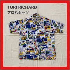 TORI RICHARD　トリリチャード　アメリカンイラスト　アロハシャツ　ハワイアンシャツ　シャツ　半袖　L