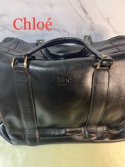 【61】Chloé クロエ レザー ボストンバッグ ブラック 黒