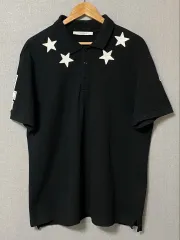 GIVENCHY ブラック ポロシャツ 星型刺繍 GIVENCHY ブラック ポロシャツ 星型刺繍 GIVENCHY 黒 星形刺繍