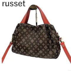 ラシット russet 2wayバッグ ハンドバッグ ショルダー 柄 ナイロン 赤茶 ブラウン系