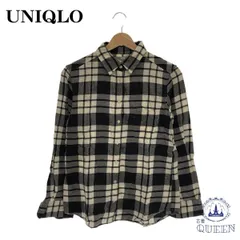 ☆美品☆ UNIQLO ユニクロ シャツ 長袖 チェック きれいめ ブラック  M 901-958 送料無料