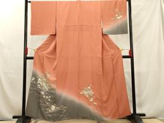 平和屋本店□極上 本場結城紬 重要無形文化財 反物 着尺 100亀甲 間道  