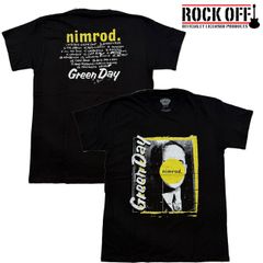 ロックオフ Tシャツ 半袖 グリーンデイ ニムロッド 黒 ROCK OFF GREEN DAY NIMROD TRACKLIST ブラック イエロー 両面プリントTシャツ バックプリント