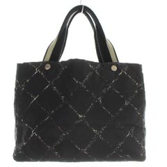 샤넬 CHANEL 구 여행 라인 토트 백 핸드백 블랙 블랙 / SR31 ■OH