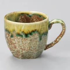 新品 山下工芸 美濃焼 織部流しマグカップ 8.6×8cm 290cc 109750