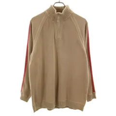 Eddie Bauer エディーバウアー 長袖 ハーフジップ セーター S ベージュ ニット プルオーバー メンズ 古着