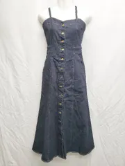 ◇ FREE'S MART フリーズマート レースアップ キャミソール ロング ワンピース サイズS ネイビー系 レディース P  【1408200027022】