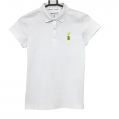 【美品】ジャックバニー×湖池屋 半袖ポロシャツ 白×イエロー レディース 0(S) ゴルフウェア 2024年モデル Jack Bunny