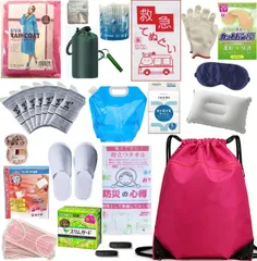 新品 女性用防災セット 21点 基本セット 地震 非常用持出袋 緊急避難セット 女性のための防災セット 軽量コンパクト 防災グッズ 台風 防災リュック 携帯トイレ 寝袋 地震対策(21新）