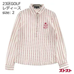 23区GOLF ゴルフ 長袖ポロシャツ ワッペン ストライプ柄 ホワイト系 2 [240001841422]#のサムネイル