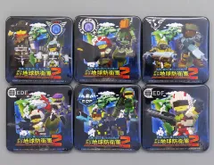 【中古】バッジ・ピンズ [単品] 集合 四角い缶バッジ6種セット 「PS5/PS4/Switchソフト 四角い地球に再びシカク現る!? デジボク地球防衛軍2 EARTH DEFENSE FORCE： WORLD BROTHERS ファミ通DXパック 3Dクリス