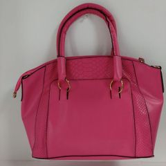 バッグ レディース トートバッグ クロコダイル 模様　ホットピンク