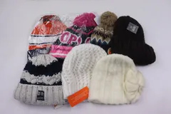 ニットキャップ 7点セット 未使用有 ニット帽 帽子 まとめて まとめ売り 大量 キッズ レディース 【中古】