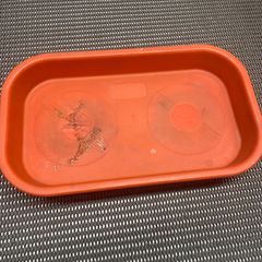 ◇ Snap-on マグネットトレイ 樹脂製 オレンジ系 【ヒビ＆修復あり】【使用感・キズ汚れ多め】 約24x14x3cm マグネット厚み約1.5cm インテリア スナップオン / 中古