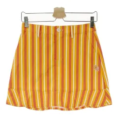 サイズ：00 PEARLY GATES パーリーゲイツ 30周年 スカート ワッペン ストライプ柄 オレンジ系 [240101215730]# ゴルフウェア レディース ストスト