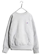 【お得なクーポン配布中!】 80s USA製 ★ チャンピオン リバースウィーブ ダブルフェイス スウェット メンズ L ヴィンテージ トレーナー ポケット付き 厚手 目付き 灰