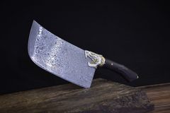 ダマスカスV10 中華庖丁 キッチンナイフ ボーニングナイフ プロのシェフの肉屋ナイフ 肉切り 天然ウェッジ木柄 骨切り包丁 持ち易い 鋭い切れ味