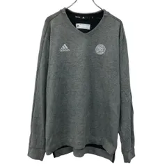 adidas 長袖 ロゴTシャツ L グレー ホワイト アディダス 刺繍ロゴ ワンポイント スポーティ シンプル 無地 シンプル 冬物 a709-6794
