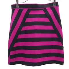 マークバイマークジェイコブス ボーダー柄 ミニ丈 台形 スカート 0 ブラック×パープル MARC BY MARC JACOBS レディース