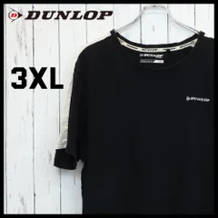 【最終値下げ SALE】DUNLOP ダンロップ Tシャツ 袖ライン ロゴ 刺繍 ブラック 3XL