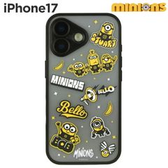 미니언 iPhone17 케이스 클리어 반투명 미니언즈 밥 팀 캐릭터 상품 스마트폰 커버 에어 쿠션 하이브리드 내충격 iPhone 아이폰 매트 클리어 [유 패킷으로 7 영업일 이내 발송]