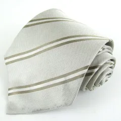 エンポリオ・アルマーニ ネクタイ ストライプ柄 シルク イタリア製 ブランド メンズ ホワイト Emporio Armani 【中古】