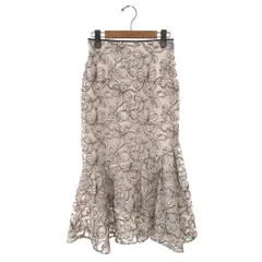 Apuweiser-riche アプワイザーリッシェ  リボン刺繍マーメイドスカート サイズ:1  ピンクベージュ  レディース 　240001132576