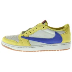 NIKE (ナイキ) ×TRAVIS SCOTT WMNS AIR JORDAN 1 RETRO LOW OG CANAR ウィメンズ エアジョーダン1 カナリー ローカットスニーカー イエロー US11/28cm DZ4137-700