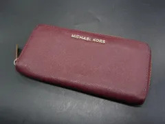 ■美品■ MICHAEL KORS マイケルコース レザー ラウンドファスナー 長財布 ウォレット 札入れ 小銭入れ ボルドー系 DH2404