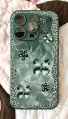 iPhone14Pro★キラキラ★緑★スマホケース