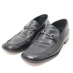 ITIDECXWYR28 GUCCI グッチ レザー ホースビット ローファー ドレスシューズ ビジネスシューズ ブラック スクエアトゥ 革靴 メンズ サイズ43 1/2