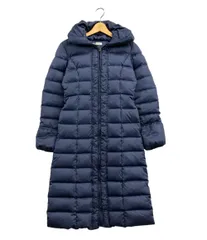 美品☆アミアンハウス モンクレール同等 グースダウンコート ネイビー チェック MONCLER モンクレール ダウンコート レディース ダウン フード