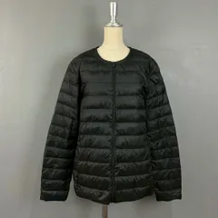 UNIQLO ユニクロ ウルトラライトダウン コンパクトジャケット カーディガン ノーカラー フルジップ ジップアップ 耐久撥水 軽量 防寒 ブラック 黒 レディース XL 大きいサイズ 211-173347