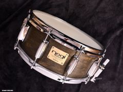 日本製  Negi Drums ネギドラム 14" x5.5 "　2025年 アガチス + レインフォースメント　ウォルナットサテンカラー GR1455PI-S2W スネア スネアドラム