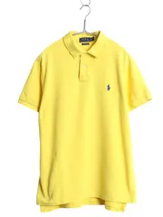 【お得なクーポン配布中!】 ポロ ラルフローレン 鹿の子 半袖 ポロシャツ メンズ L / 半袖シャツ コットン カットソー トップス ワンポイント 細身 シンプル イエロー