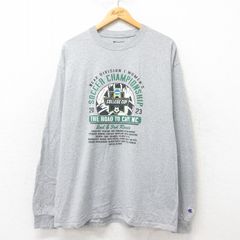 XL/古着 チャンピオン Champion 長袖 Tシャツ メンズ サッカー クルーネック グレー 霜降り 25jun06 中古