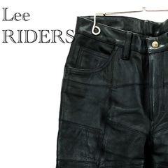 美品 Lee RIDERS リー ライダース パッチワーク レザー パンツ 革パンツ 革製品 ブラック メンズ