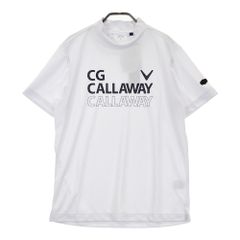 サイズ：M CALLAWAY キャロウェイ 2024年モデル モックネック 半袖Tシャツ  ホワイト系 [240101501123] ゴルフウェア メンズ ストスト CALLAWAY キャロウェイ 2024年モデル モックネック 半袖Tシャツ