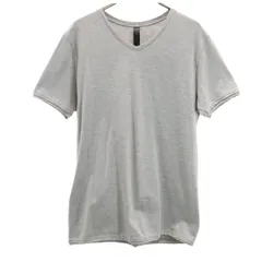 wjk ダブルジェイケイ 日本製 半袖 Vネック Tシャツ M グレー メンズ 古着