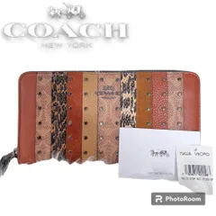 coach コーチ 長財布 ロゴ金具 ラウンドジップ スタッズ 蛇柄 79628