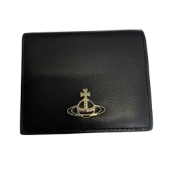 【中古品】Vivienne Westwood ヴィヴィアンウエストウッド 二つ折り財布 レディース レザー ブラック ウォレット M97023RK