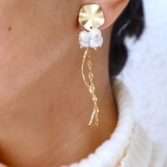 痛くないイヤリング つぶつぶパール ニュアンス 淡水パール ゴールド 結婚式