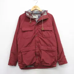 M/古着 エルエルビーン LLBEAN 長袖 ナイロン マウンテン ジャケット パーカー メンズ 80s BAXTER STATE PARKA ラグラン エンジ 内側ウール