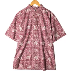 古着 レインスプーナー REYNSPOONER 復刻 金タグ 総柄 ラハイナセーラー プルオーバー ボタンダウン ハワイアンアロハシャツ/eaa577550