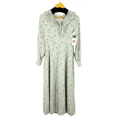 コエル COEL プリーツ襟フラワーサテンワンピース レディース  38