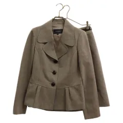 BURBERRY LONDON (バーバリーロンドン) ラウンドラペル ウールテーラードジャケット ベルト付きタックスカート レディース グレー セットアップ FC313-722-06のサムネイル