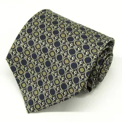 バーバリーズ ブランド ネクタイ 総柄 ドット 花柄 シルク アメリカ製 PO メンズ ネイビー Burberrys 【中古】